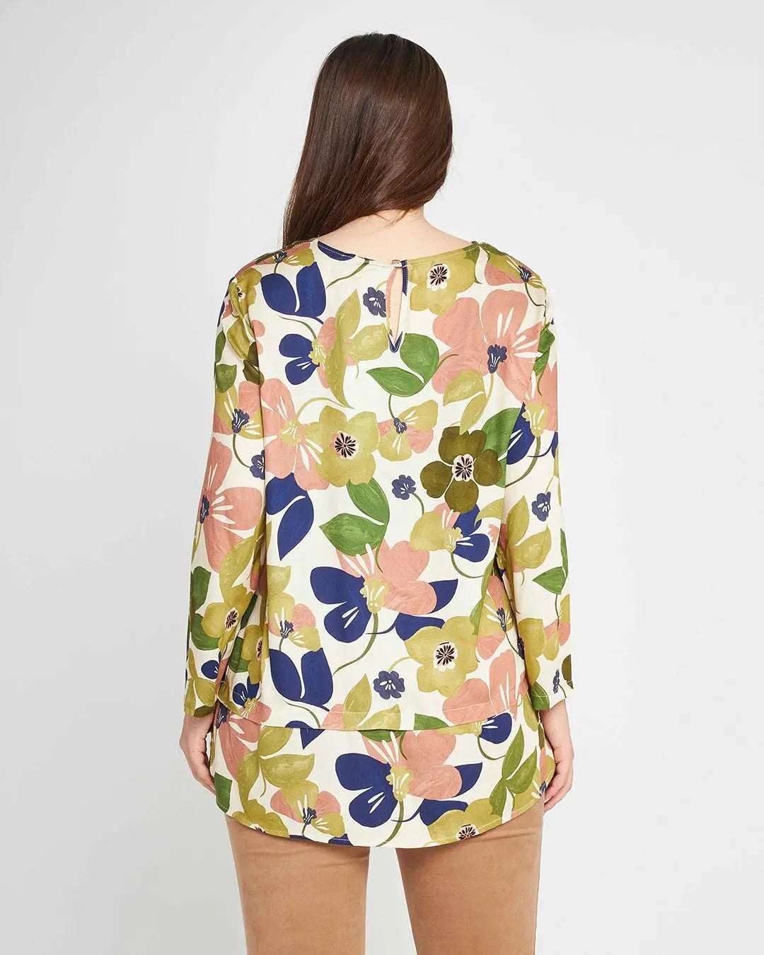 Blusa viscosa flower Verde DORABELLA