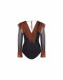 Body tulle NERO-TABACCO IRONICA
