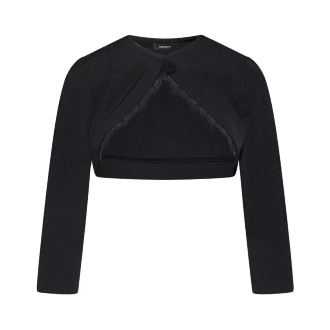 Bolerino con dettaglio pizzo NERO IRONICA 52