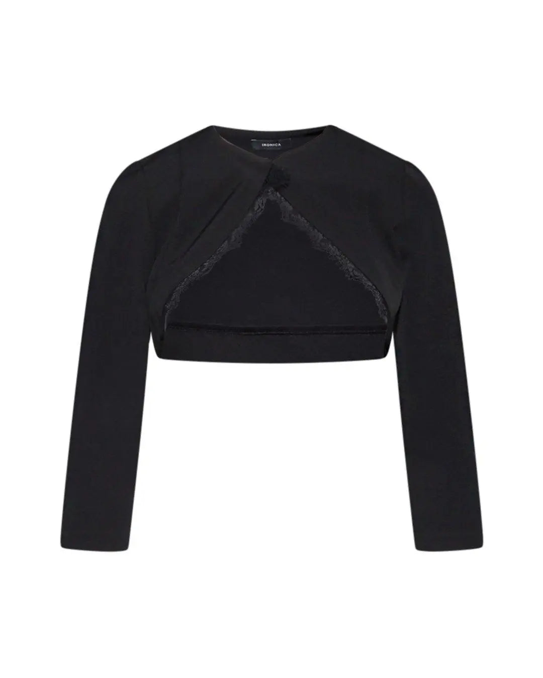 Bolerino con dettaglio pizzo NERO IRONICA 52