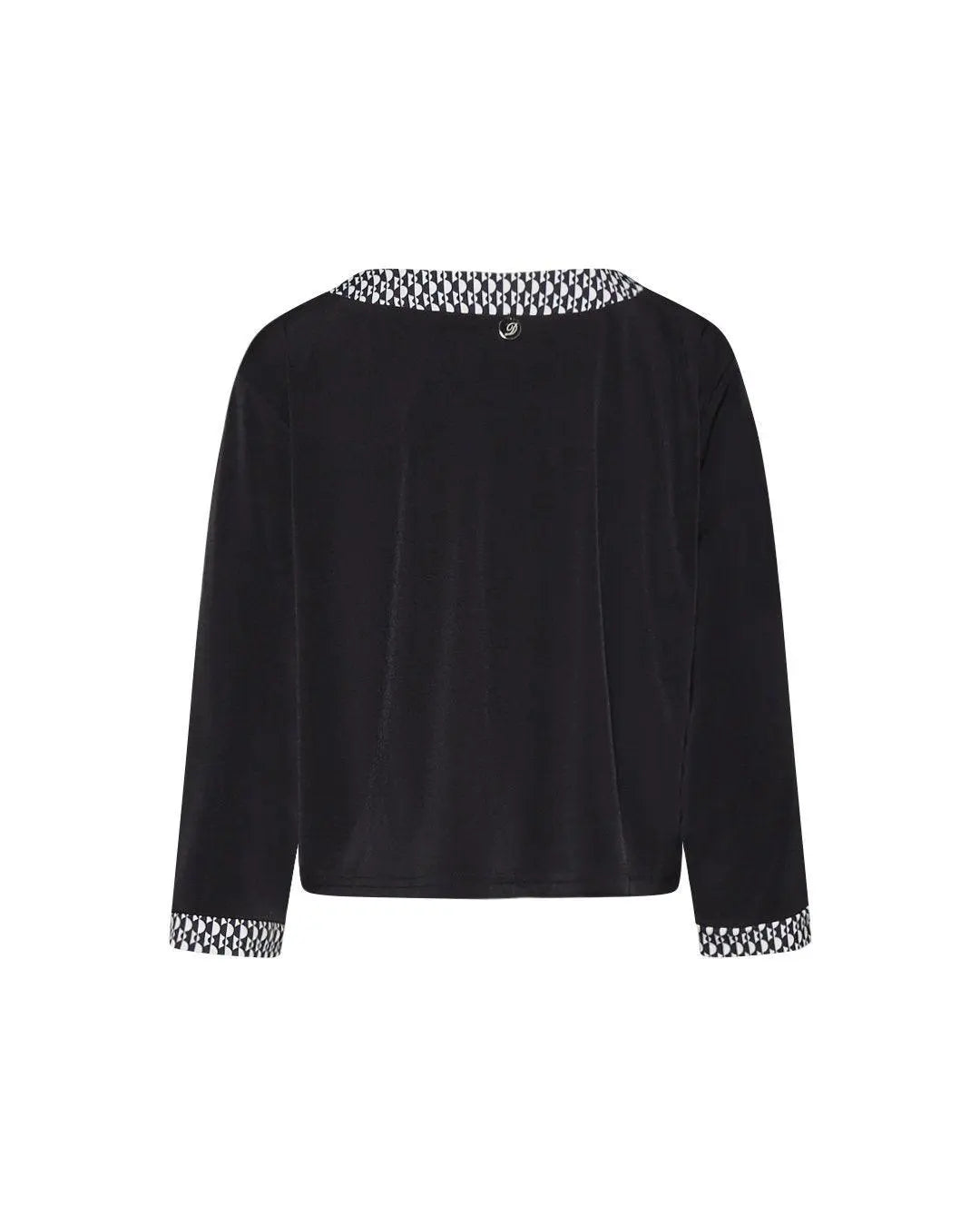 Bolerino con profili in fantasia geometric NERO-BIANCO DORABELLA