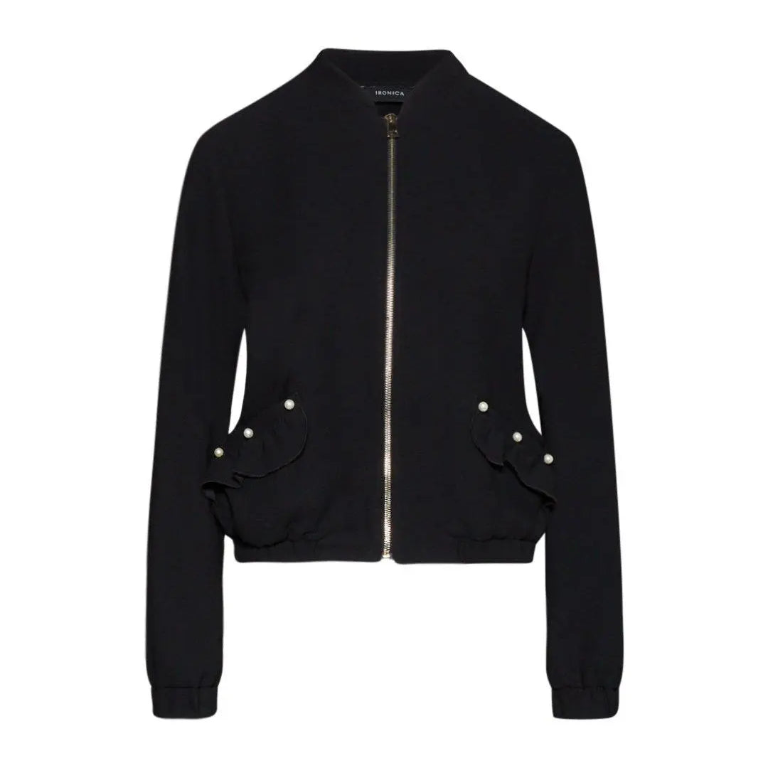Bomber strutturato con perline NERO IRONICA 3XL