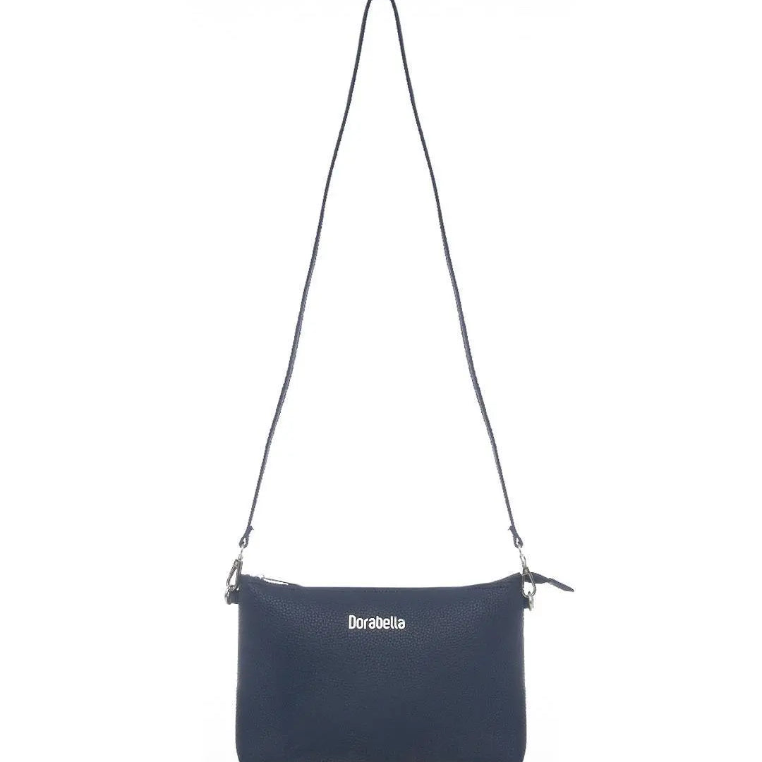Borsa a tracolla Easy smart in ecopelle a grana con logo sul davanti BLU-NAVY DORABELLA EASY Un