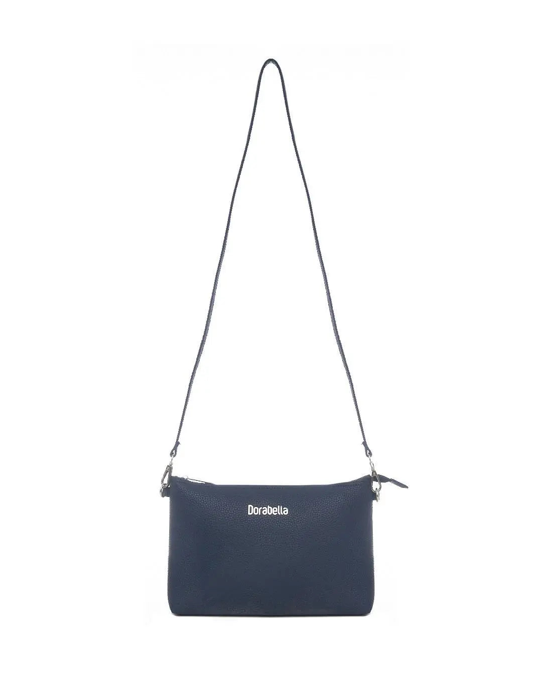 Borsa a tracolla Easy smart in ecopelle a grana con logo sul davanti BLU-NAVY DORABELLA EASY Un