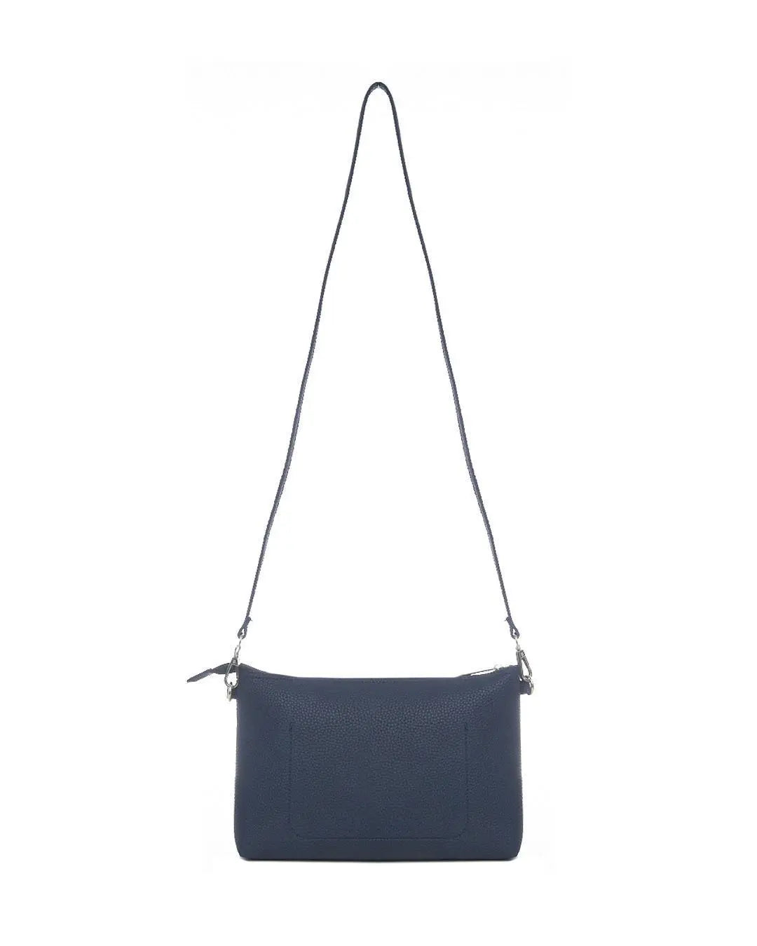 Borsa a tracolla Easy smart in ecopelle a grana con logo sul davanti BLU-NAVY DORABELLA EASY