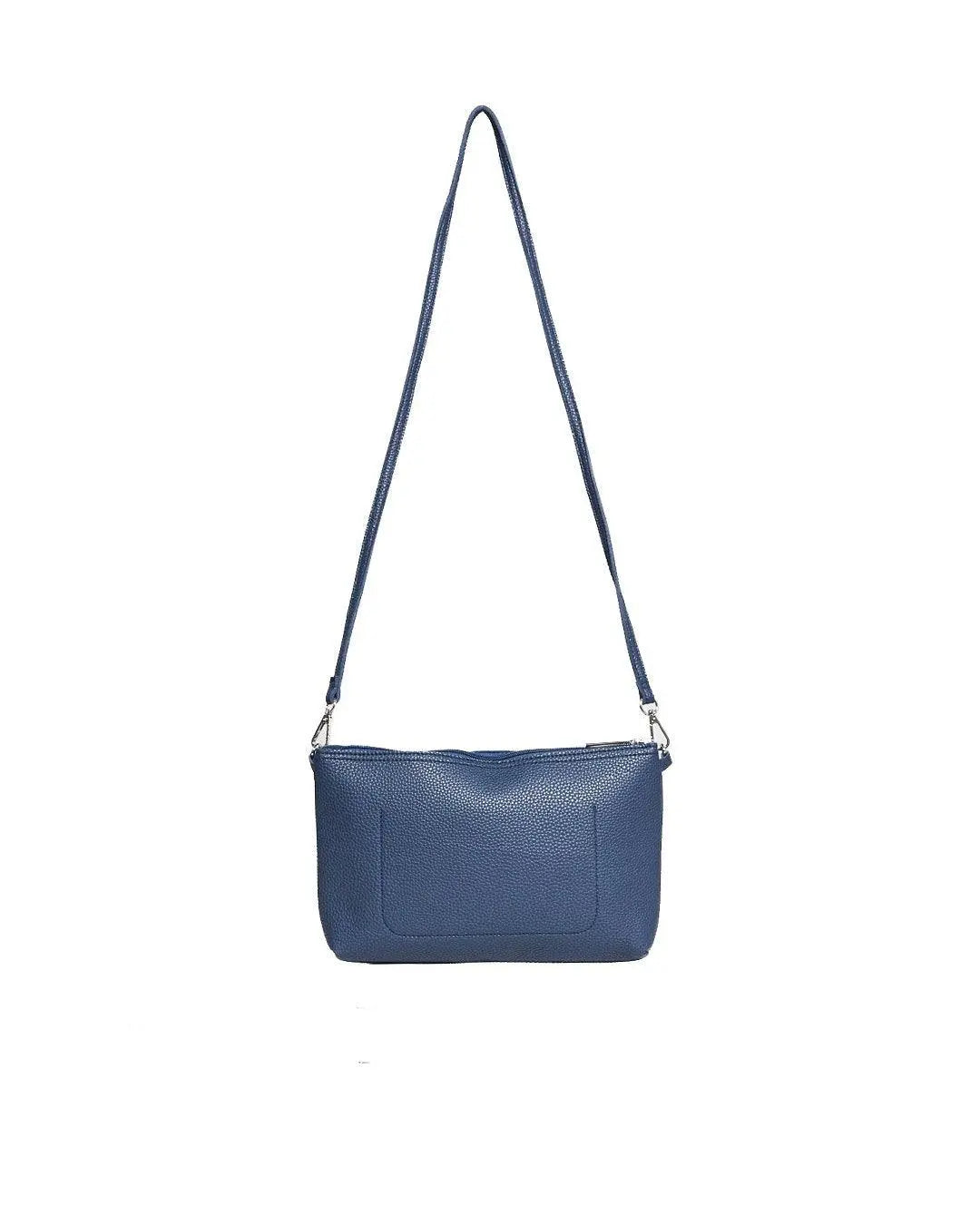Borsa a tracolla Easy smart in ecopelle a grana con logo sul davanti BLUE NAVY DORABELLA EASY
