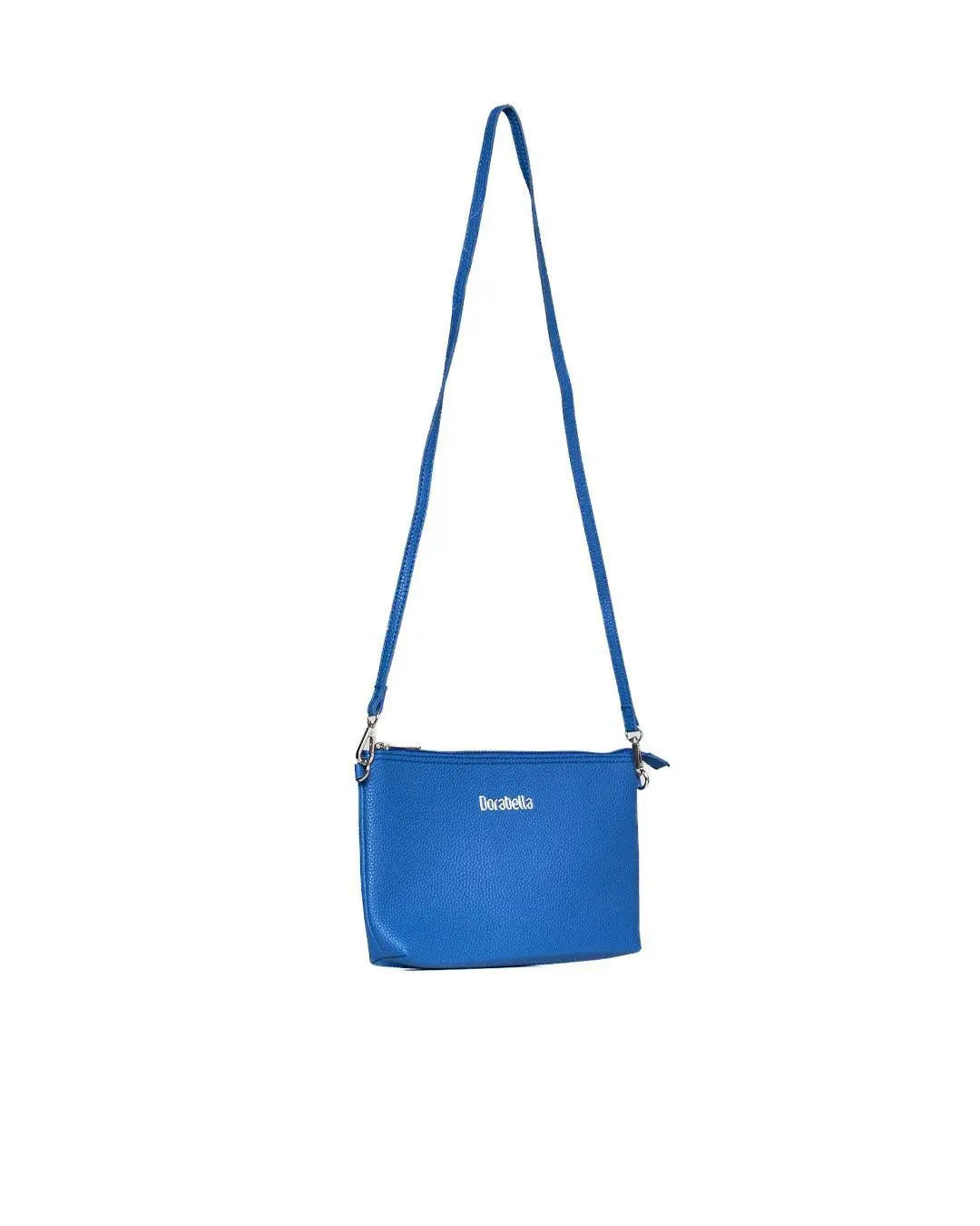 Borsa a tracolla Easy smart in ecopelle a grana con logo sul davanti PRINCESS BLUE DORABELLA EASY