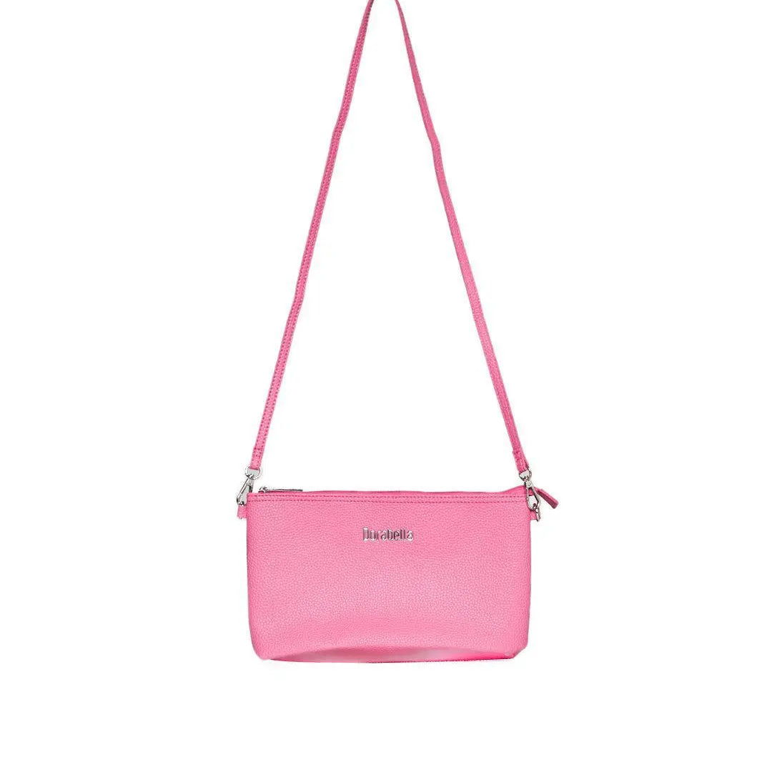 Borsa a tracolla Easy smart in ecopelle a grana con logo sul davanti SHOCKING PINK DORABELLA EASY Un