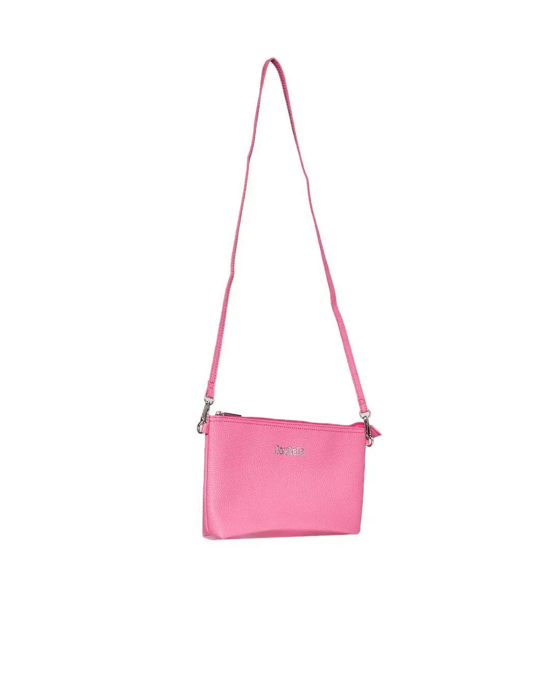 Borsa a tracolla Easy smart in ecopelle a grana con logo sul davanti SHOCKING PINK DORABELLA EASY