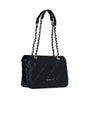 Borsa piccola a spalla in ecopelle matelassé con manici a catena NERO DORABELLA