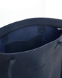 Borsa shopper large in ecopelle a grana con logo sul davanti BLU-NAVY DORABELLA EASY
