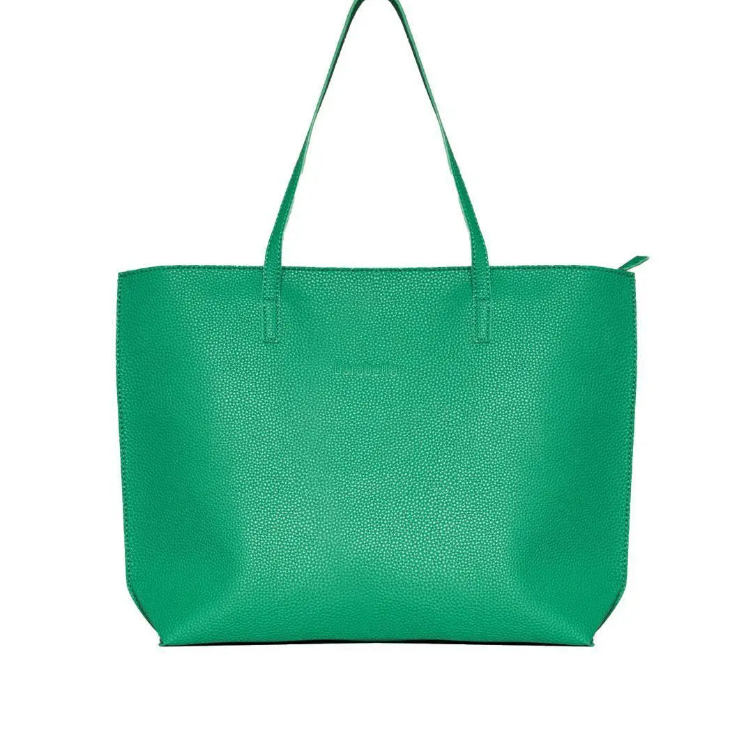 Borsa shopper large in ecopelle a grana con logo sul davanti GREEN BEE DORABELLA EASY Un