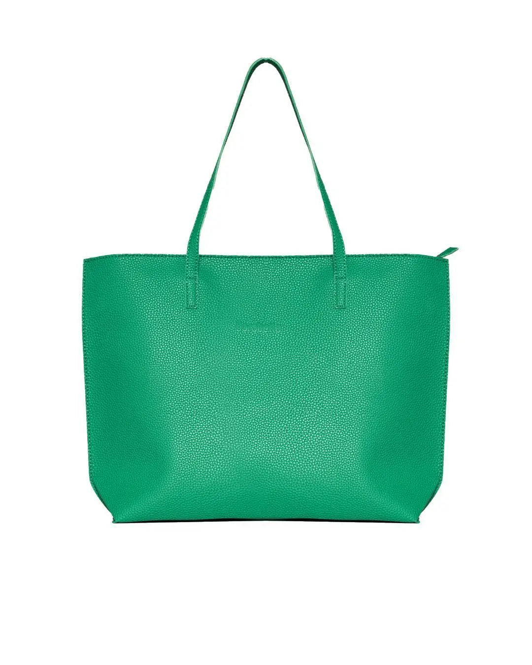 Borsa shopper large in ecopelle a grana con logo sul davanti GREEN BEE DORABELLA EASY Un