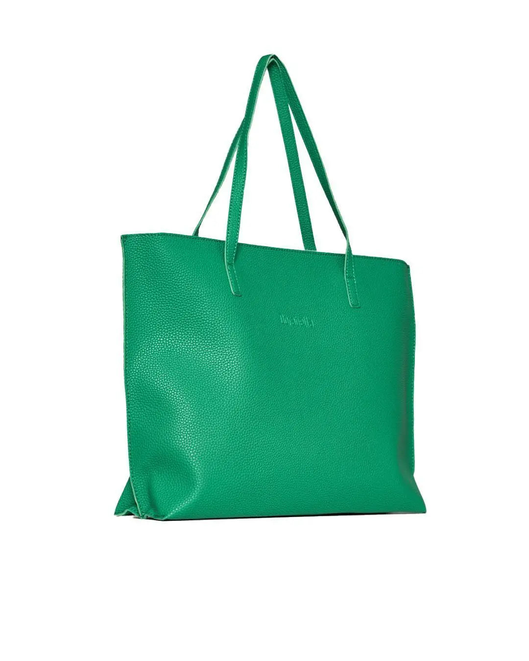 Borsa shopper large in ecopelle a grana con logo sul davanti GREEN BEE DORABELLA EASY