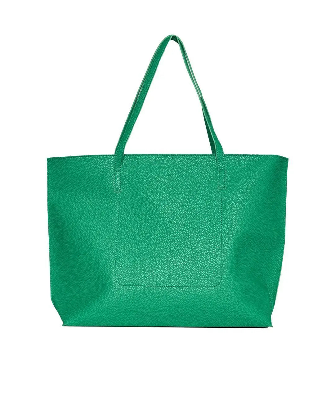 Borsa shopper large in ecopelle a grana con logo sul davanti GREEN BEE DORABELLA EASY