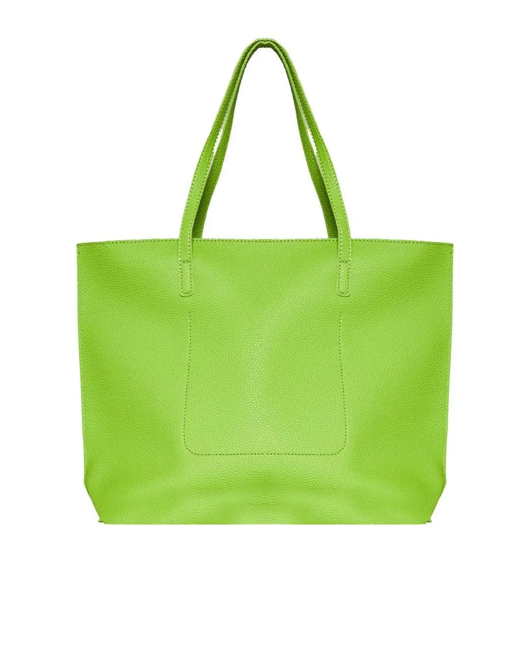 Borsa shopper large in ecopelle a grana con logo sul davanti MACAW GREEN DORABELLA EASY