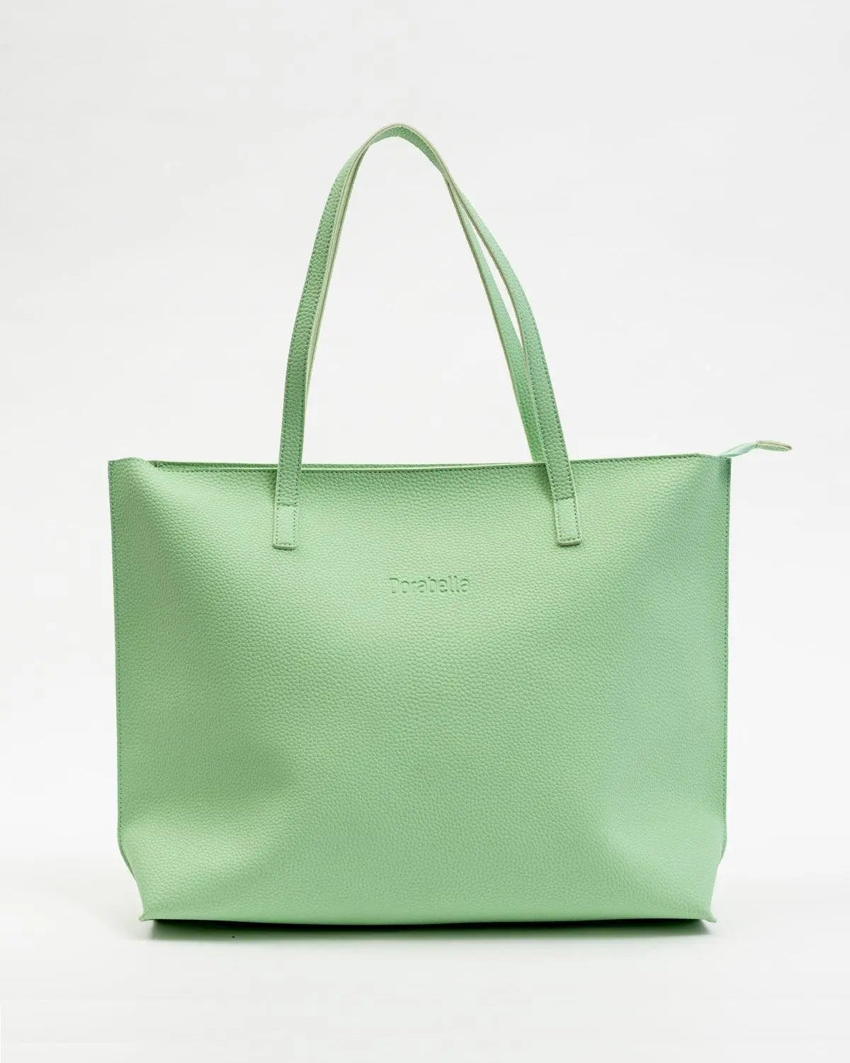 Borsa shopper large in ecopelle a grana con logo sul davanti MENTA DORABELLA EASY Un