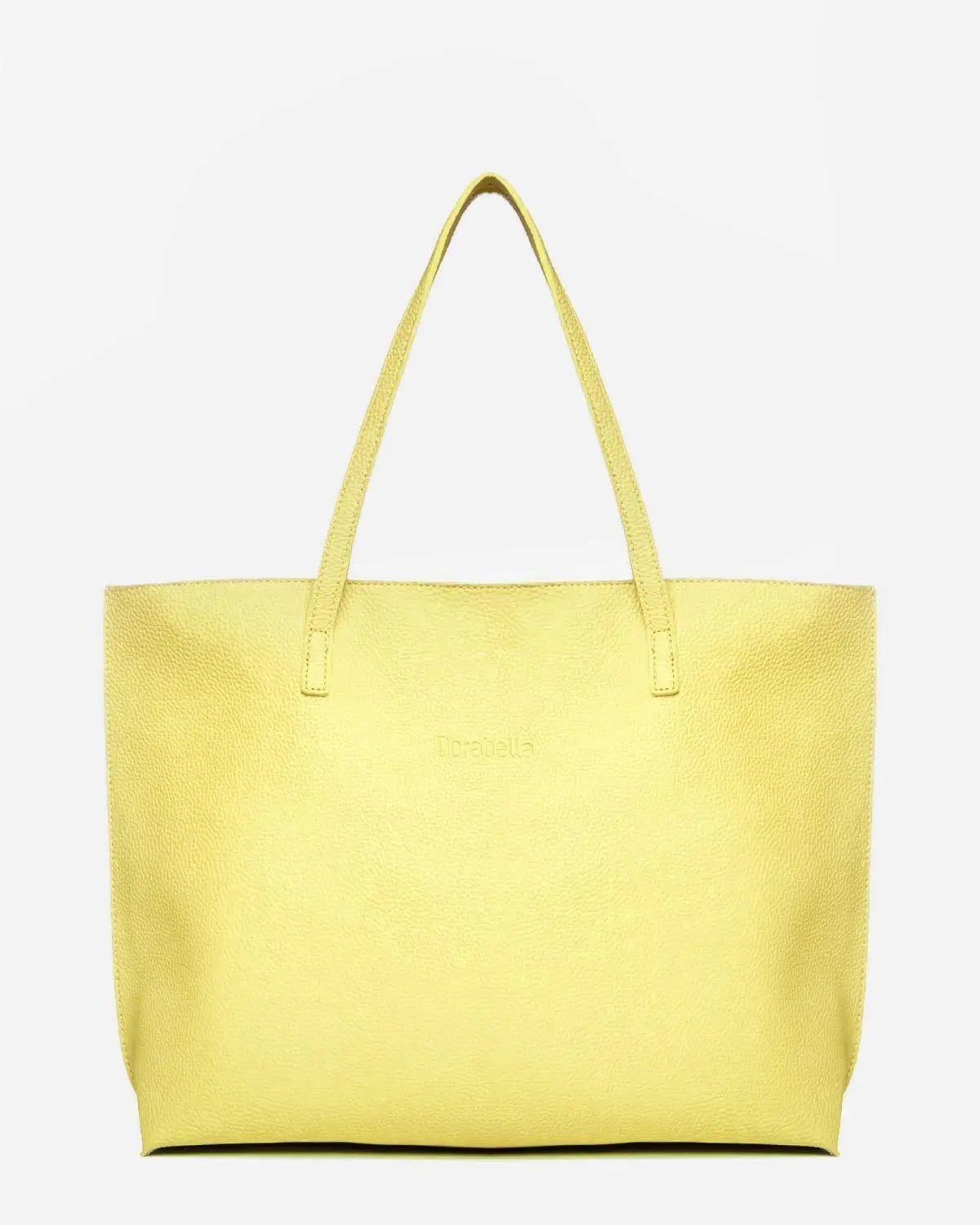 Borsa shopper large in ecopelle a grana con logo sul davanti OLIO DORABELLA EASY