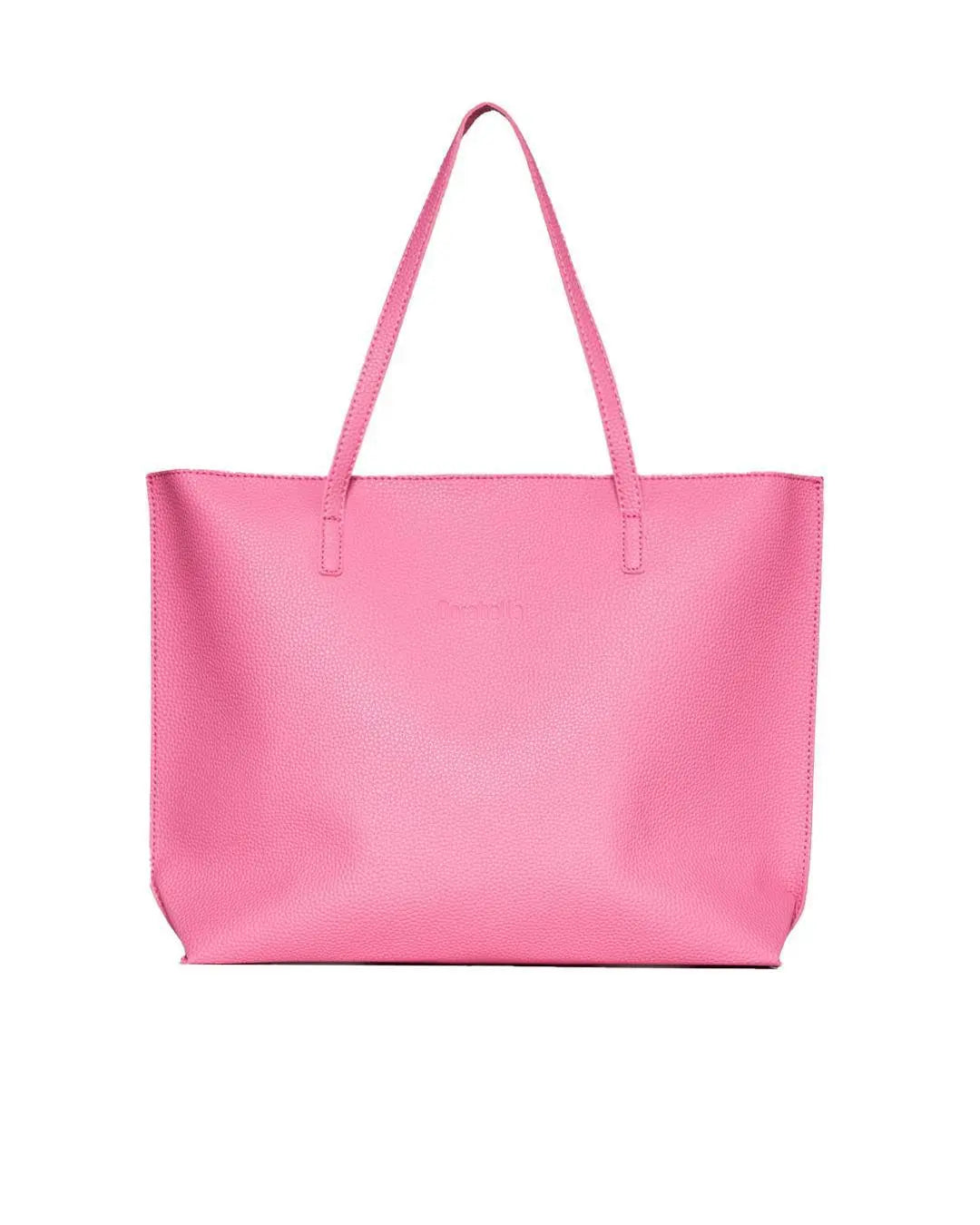 Borsa shopper large in ecopelle a grana con logo sul davanti SHOCKING PINK DORABELLA EASY Un