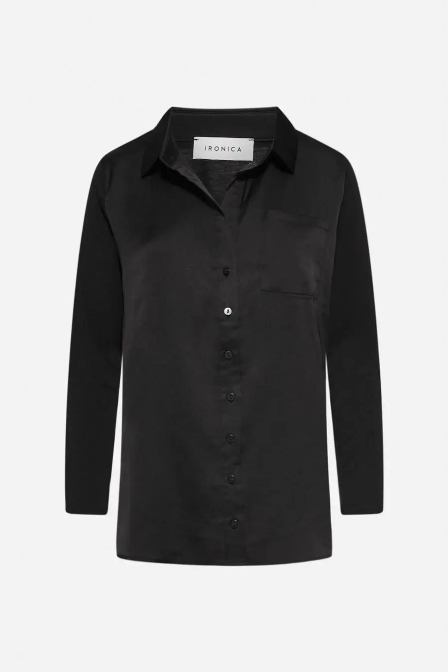 CAMICIA IN RASO NERO IRONICA