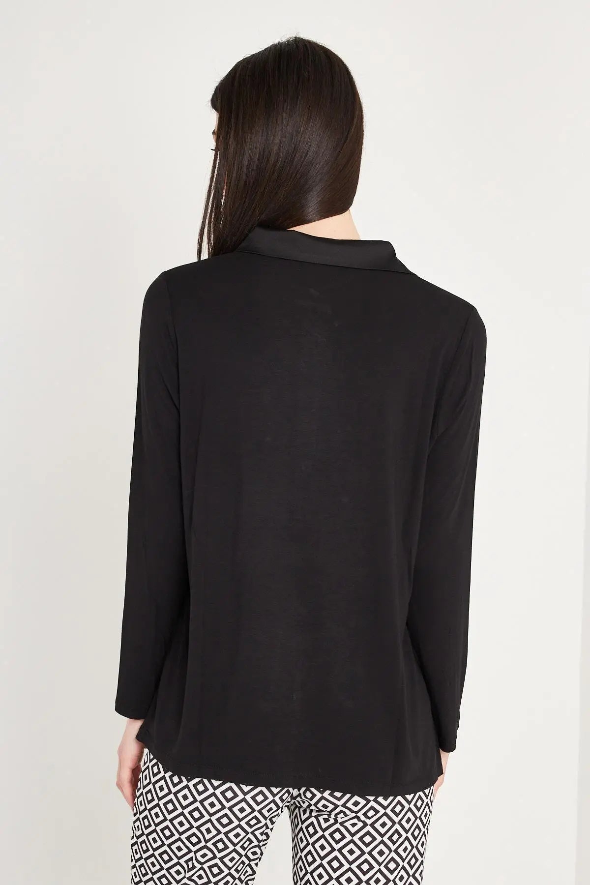 CAMICIA IN RASO NERO IRONICA