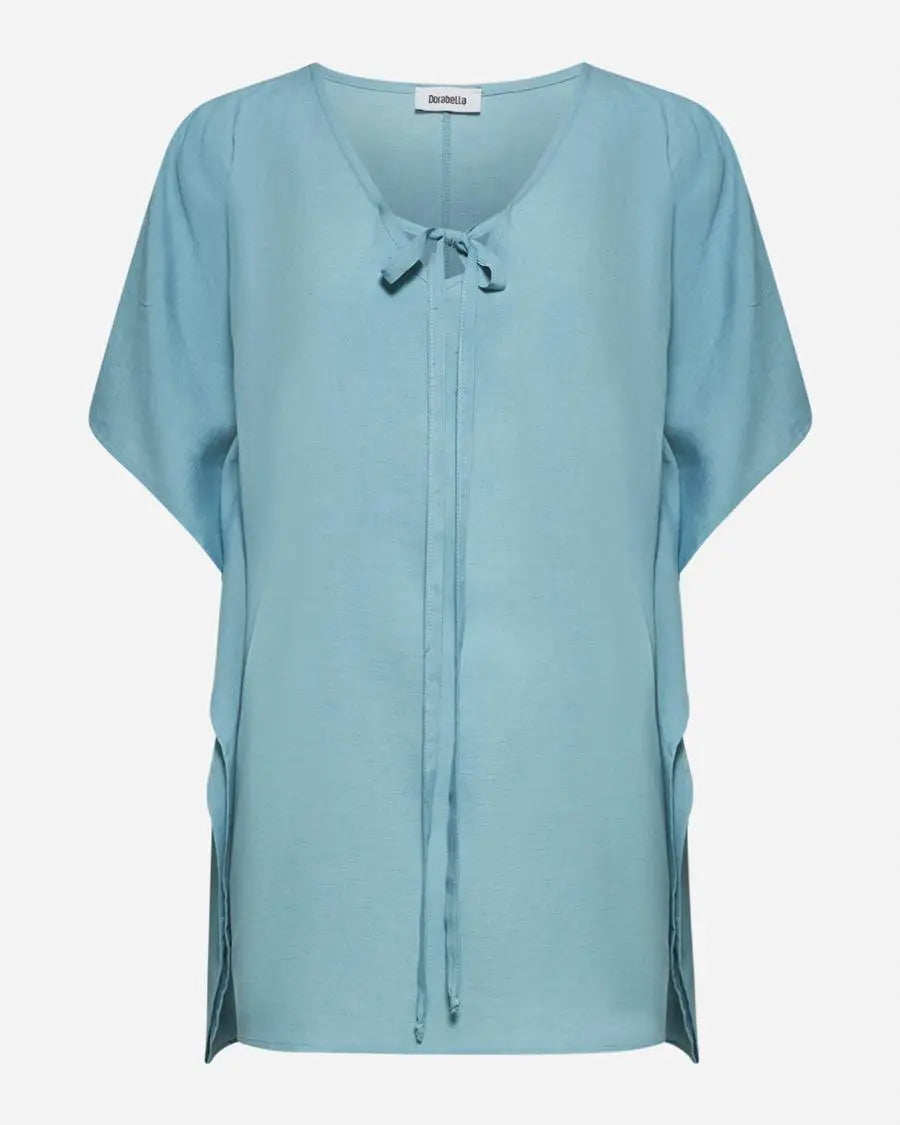 CASACCA BASIC IN LINO TURCHESE DORABELLA