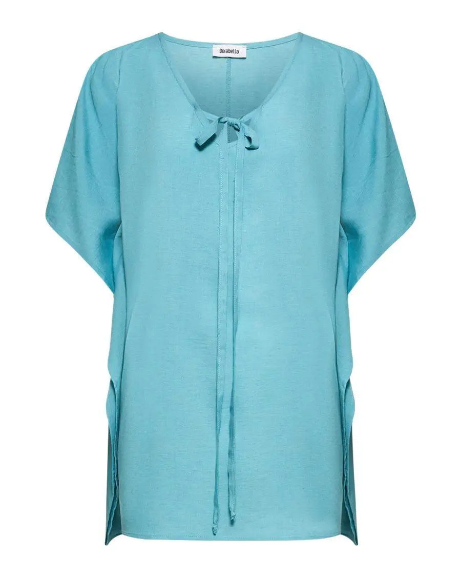 CASACCA BASIC IN LINO TURCHESE DORABELLA