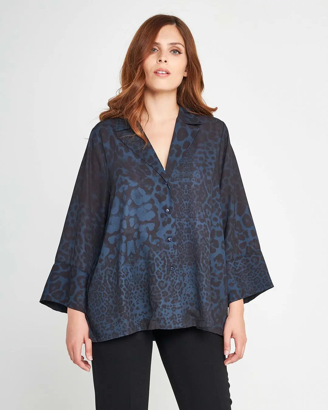 Camicia animalier Blu DORABELLA