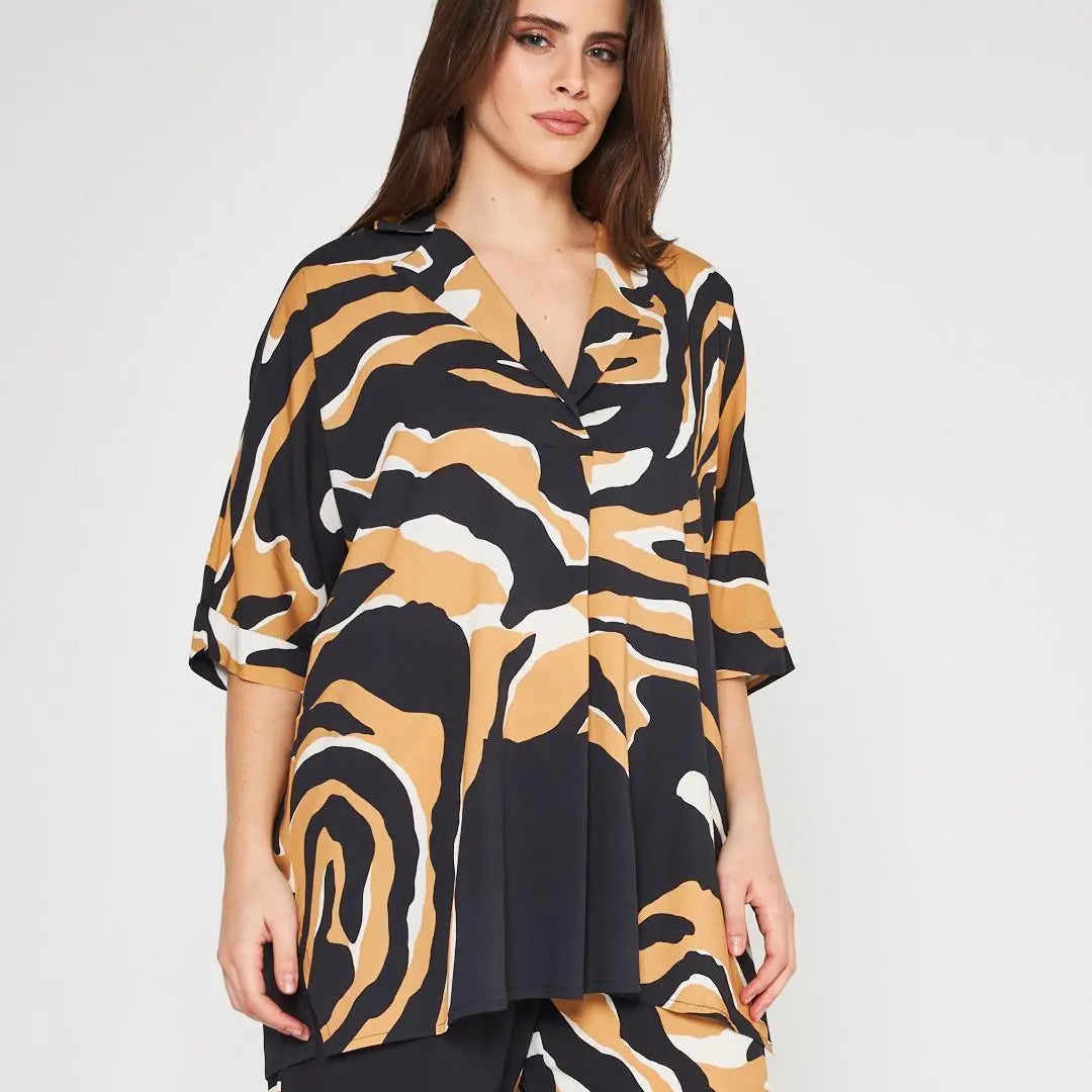 Camicia animalier NERO DORABELLA PIU' 49