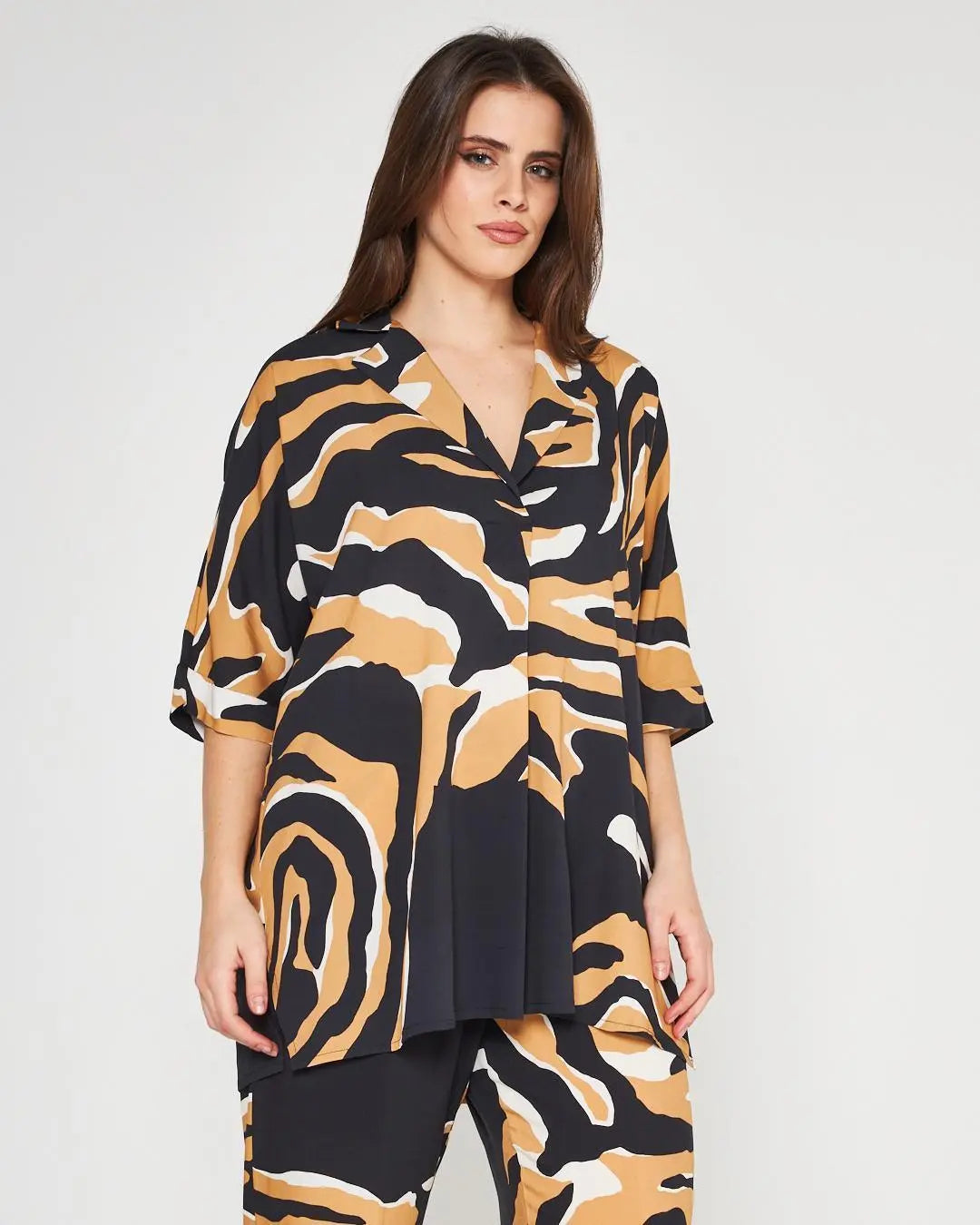 Camicia animalier NERO DORABELLA PIU' 49