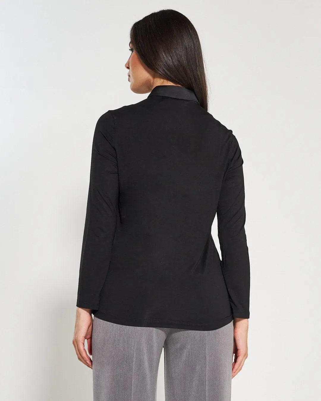 Camicia bi-materiale BLACK DORABELLA
