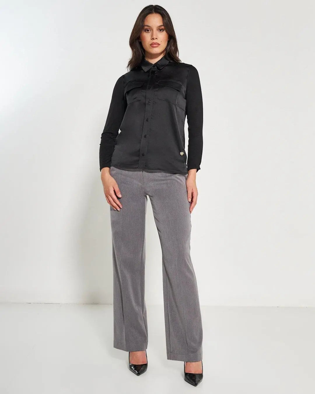 Camicia bi-materiale BLACK DORABELLA