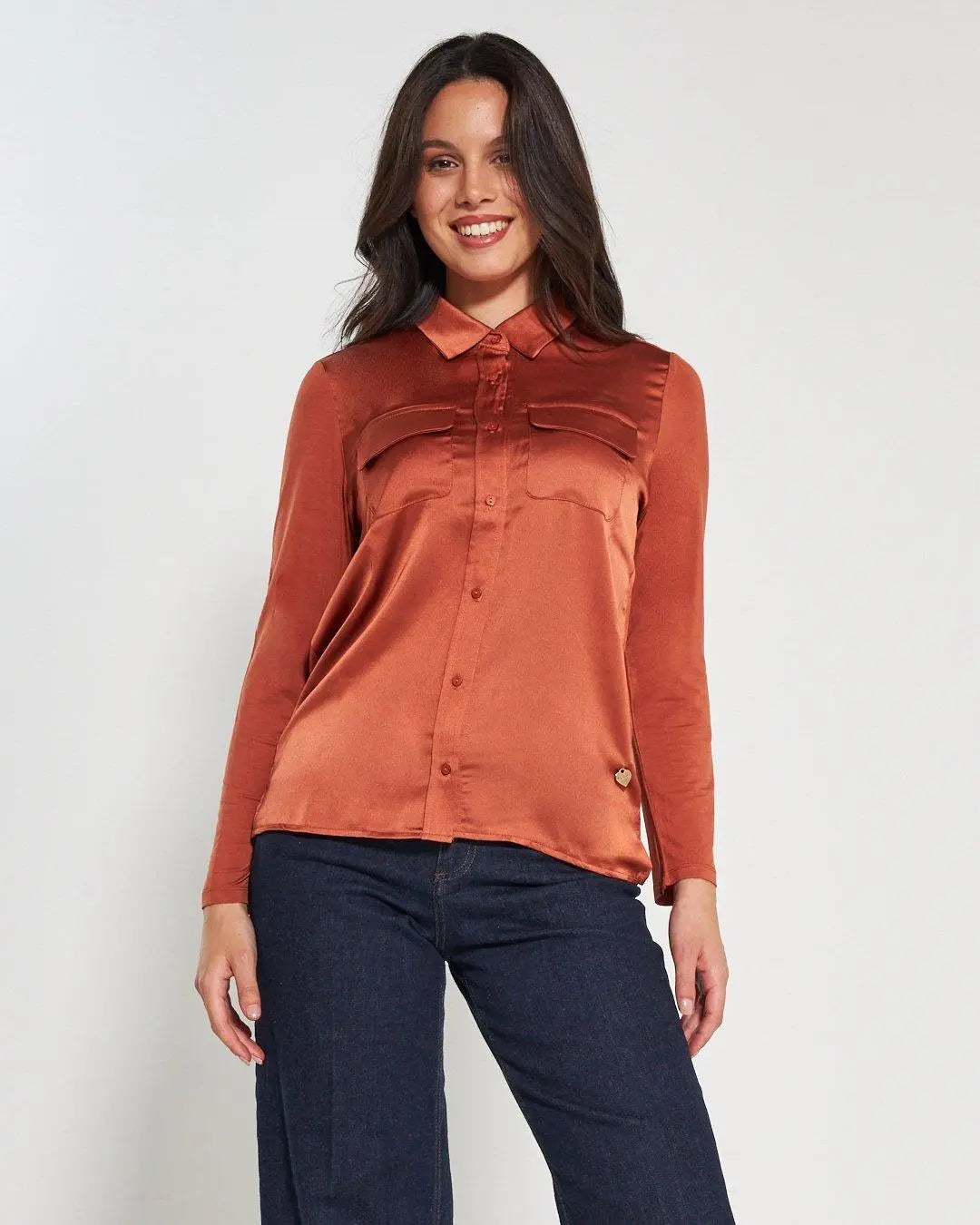 Camicia bi-materiale CANNELLA DORABELLA