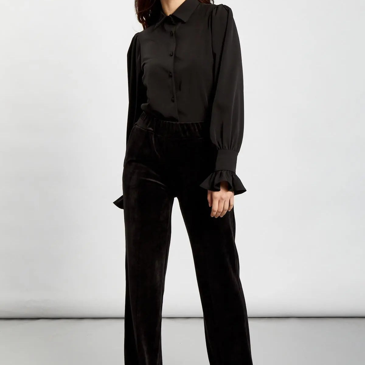 Camicia colletto piatto NERO IRONICA