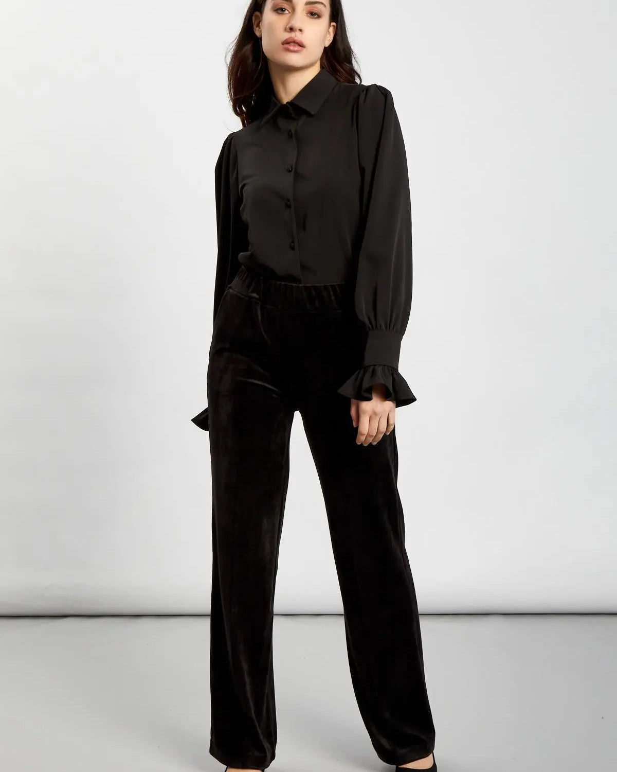 Camicia colletto piatto NERO IRONICA