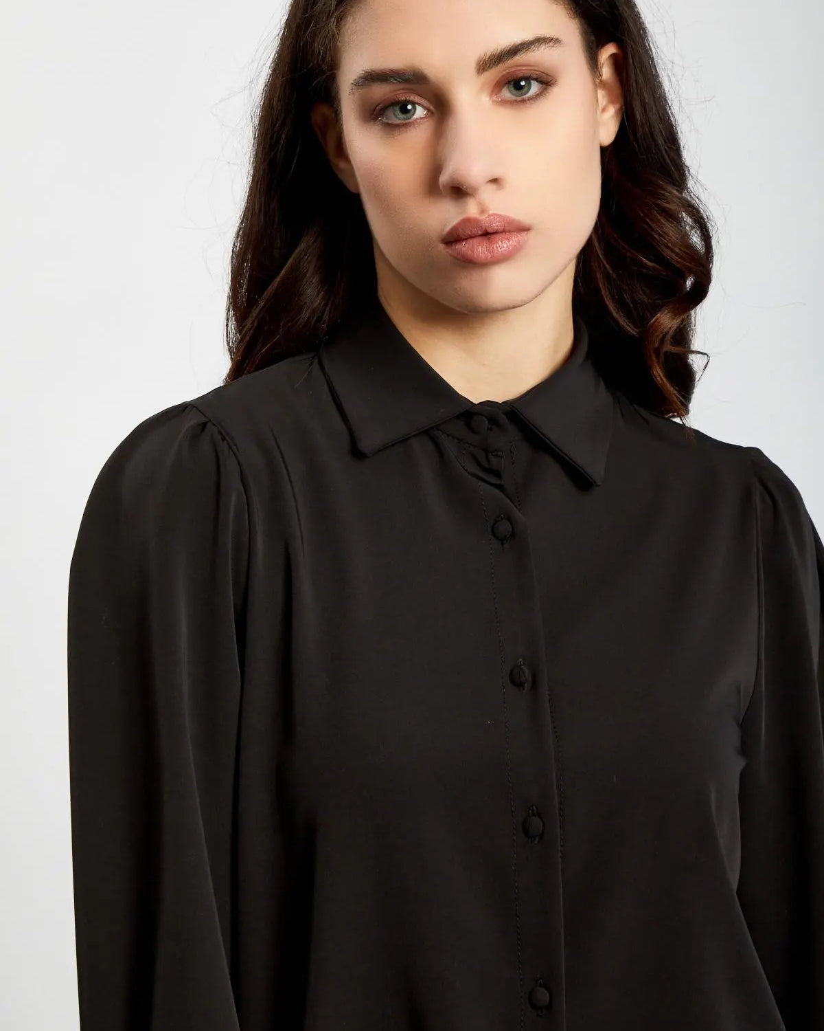 Camicia colletto piatto NERO IRONICA