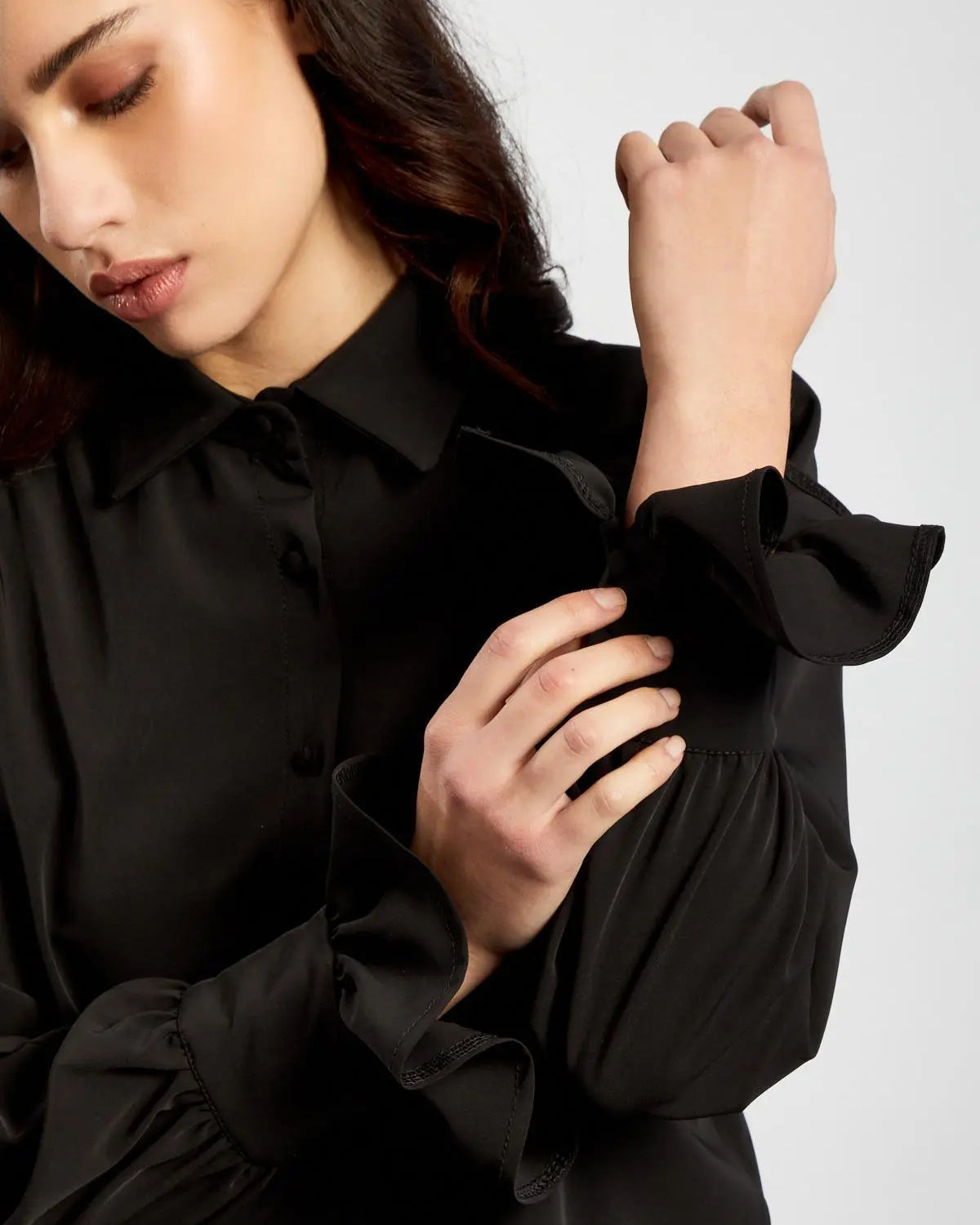 Camicia colletto piatto NERO IRONICA