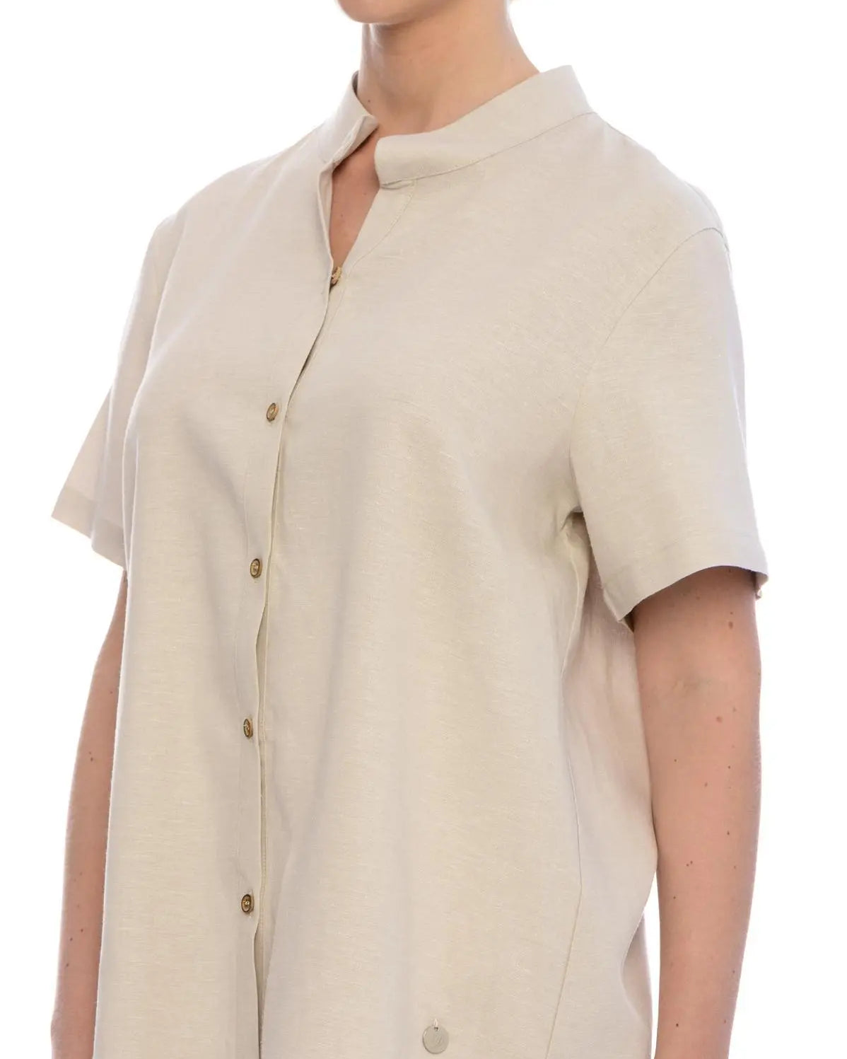 Camicia collo coreana NATURALE DORABELLA