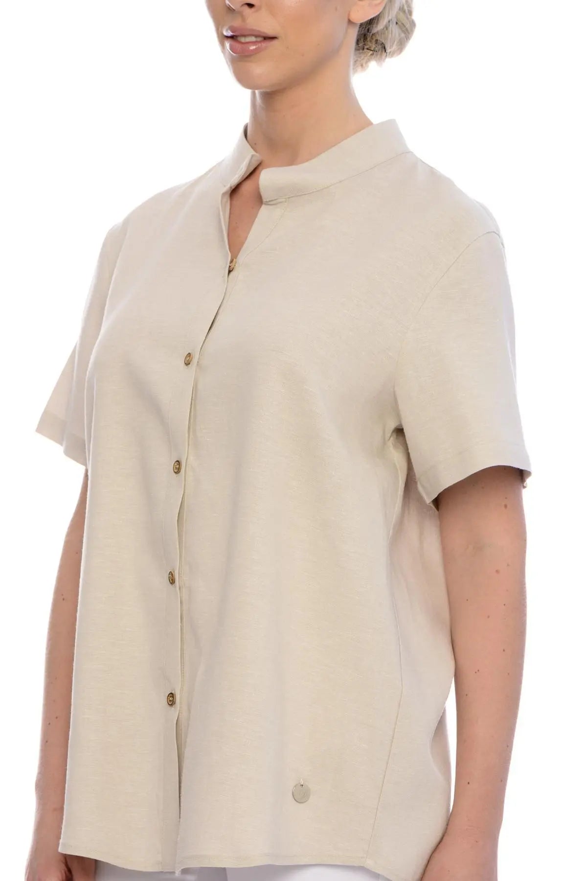 Camicia collo coreana NATURALE DORABELLA
