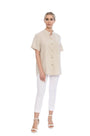 Camicia collo coreana NATURALE DORABELLA