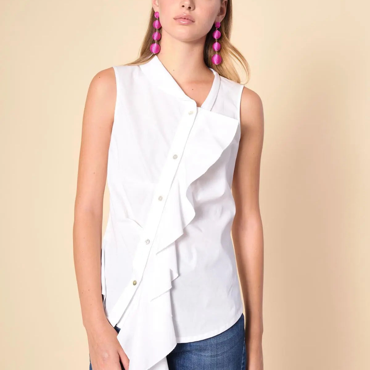 Camicia con volant BIANCO IRONICA