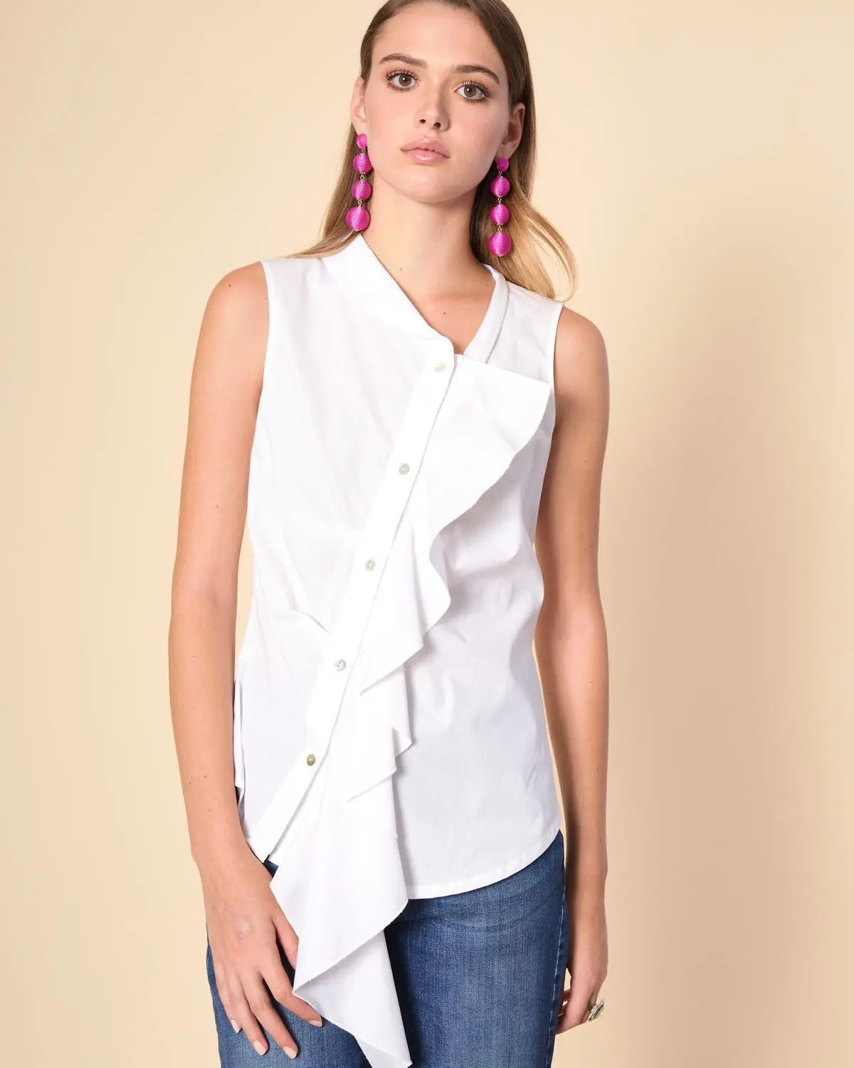 Camicia con volant BIANCO IRONICA
