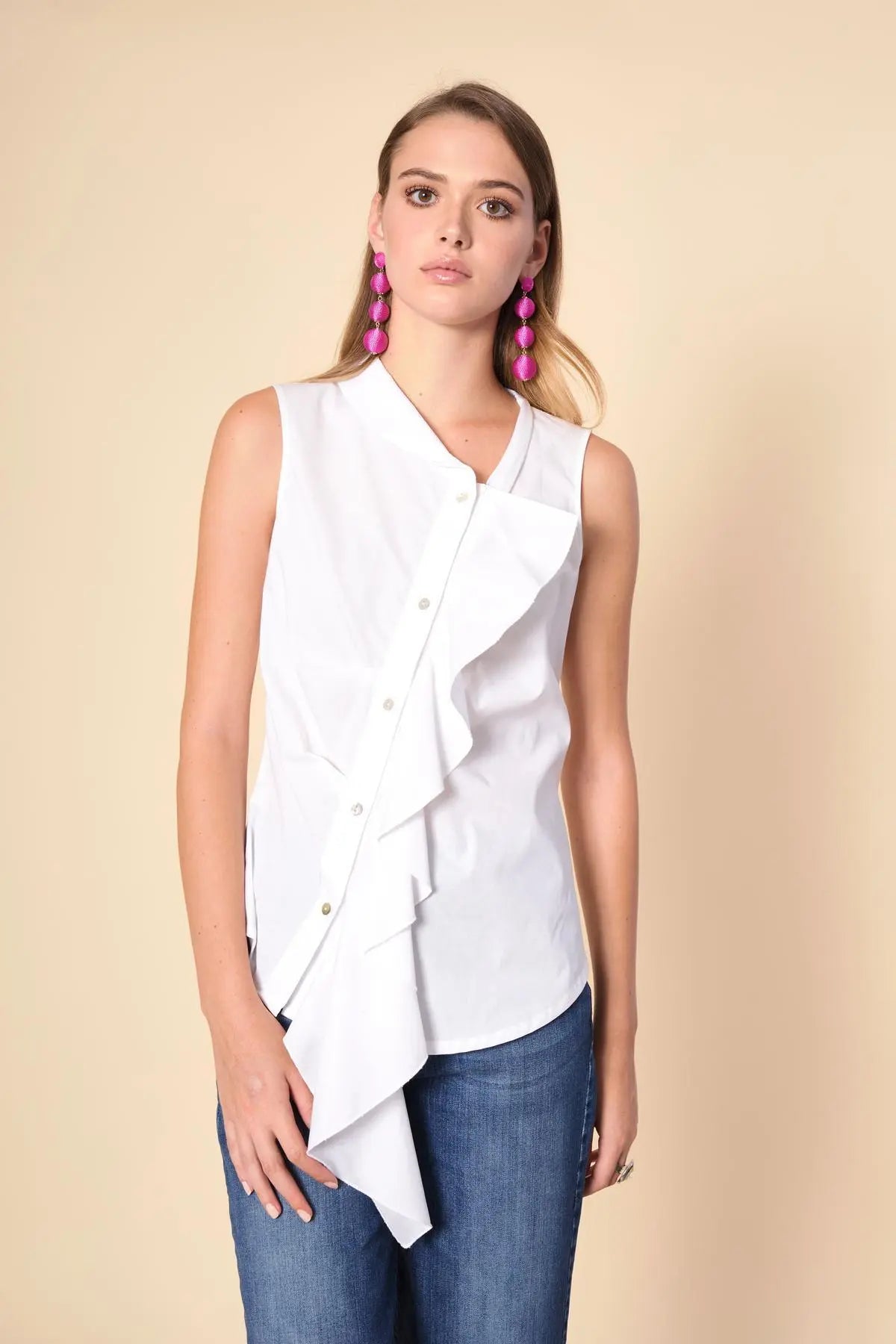 Camicia con volant BIANCO IRONICA