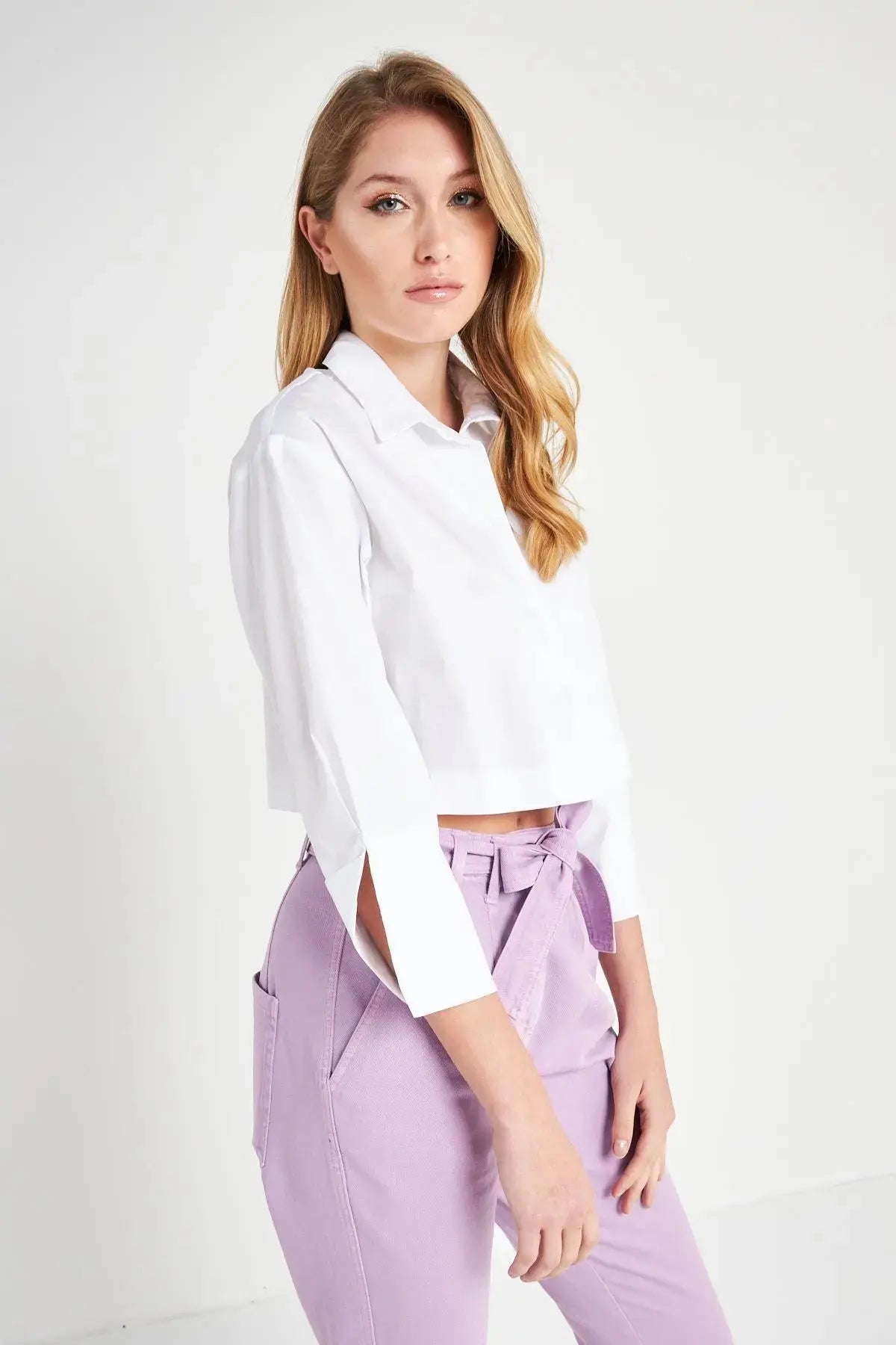 Camicia crop BIANCO IRONICA