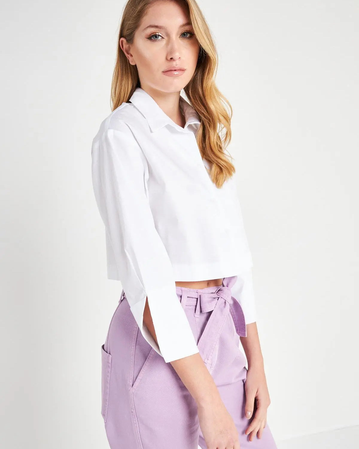 Camicia crop BIANCO IRONICA