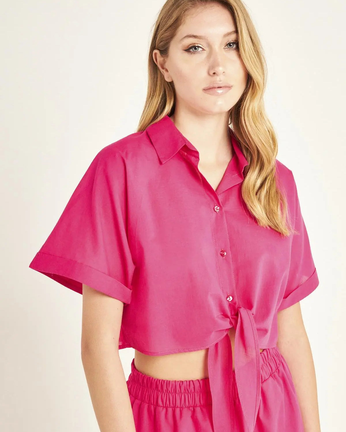 Camicia crop FUXIA IRONICA
