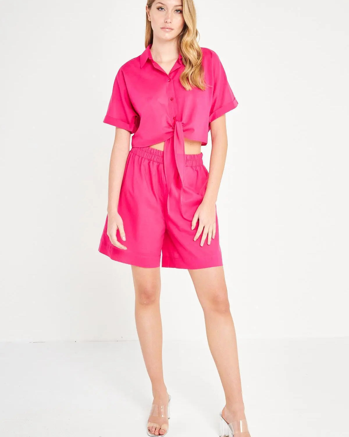 Camicia crop FUXIA IRONICA