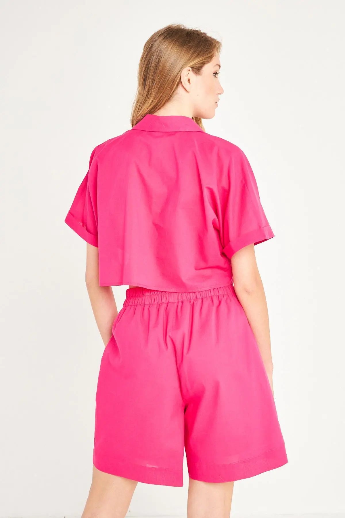 Camicia crop FUXIA IRONICA