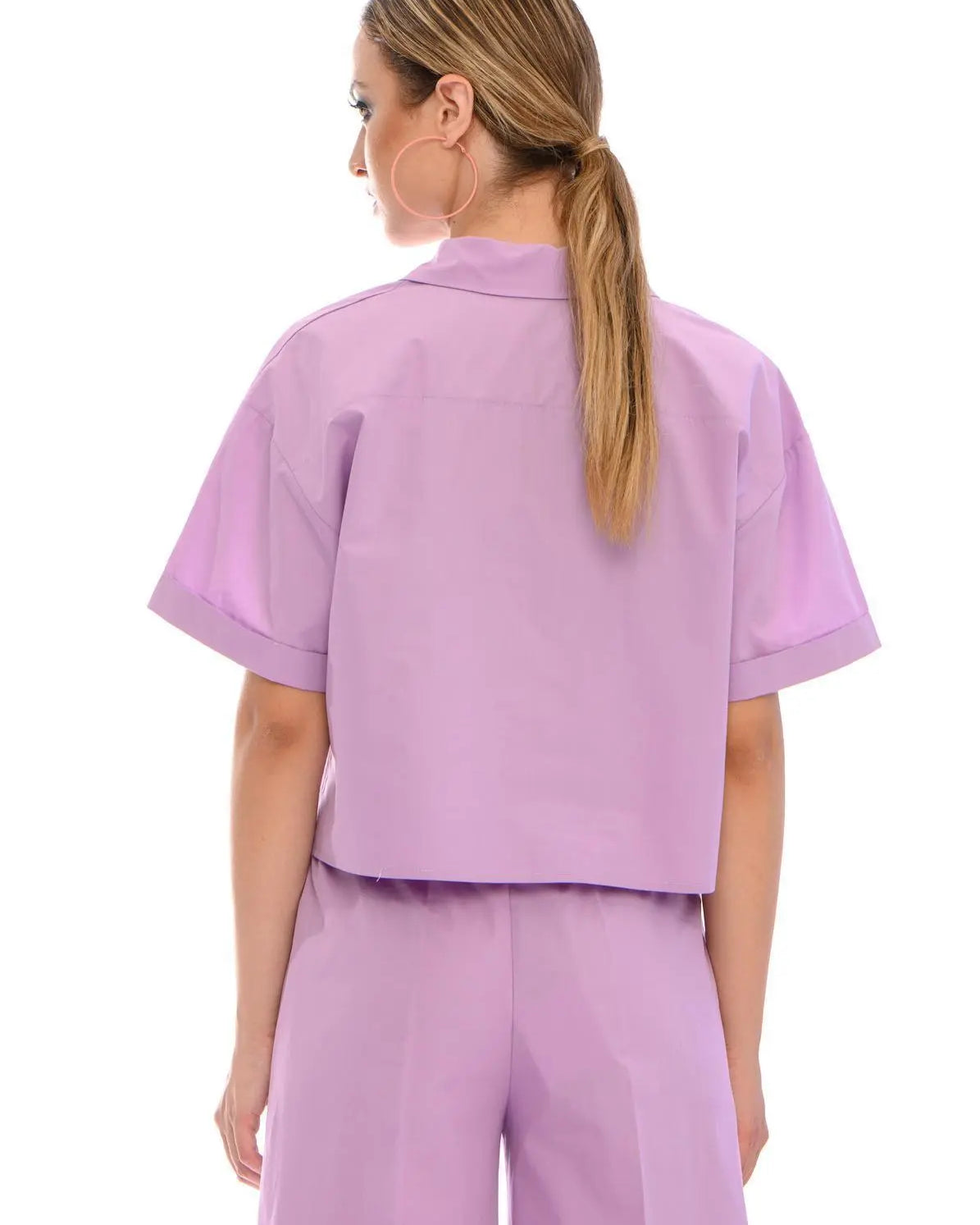 Camicia crop LILLA IRONICA