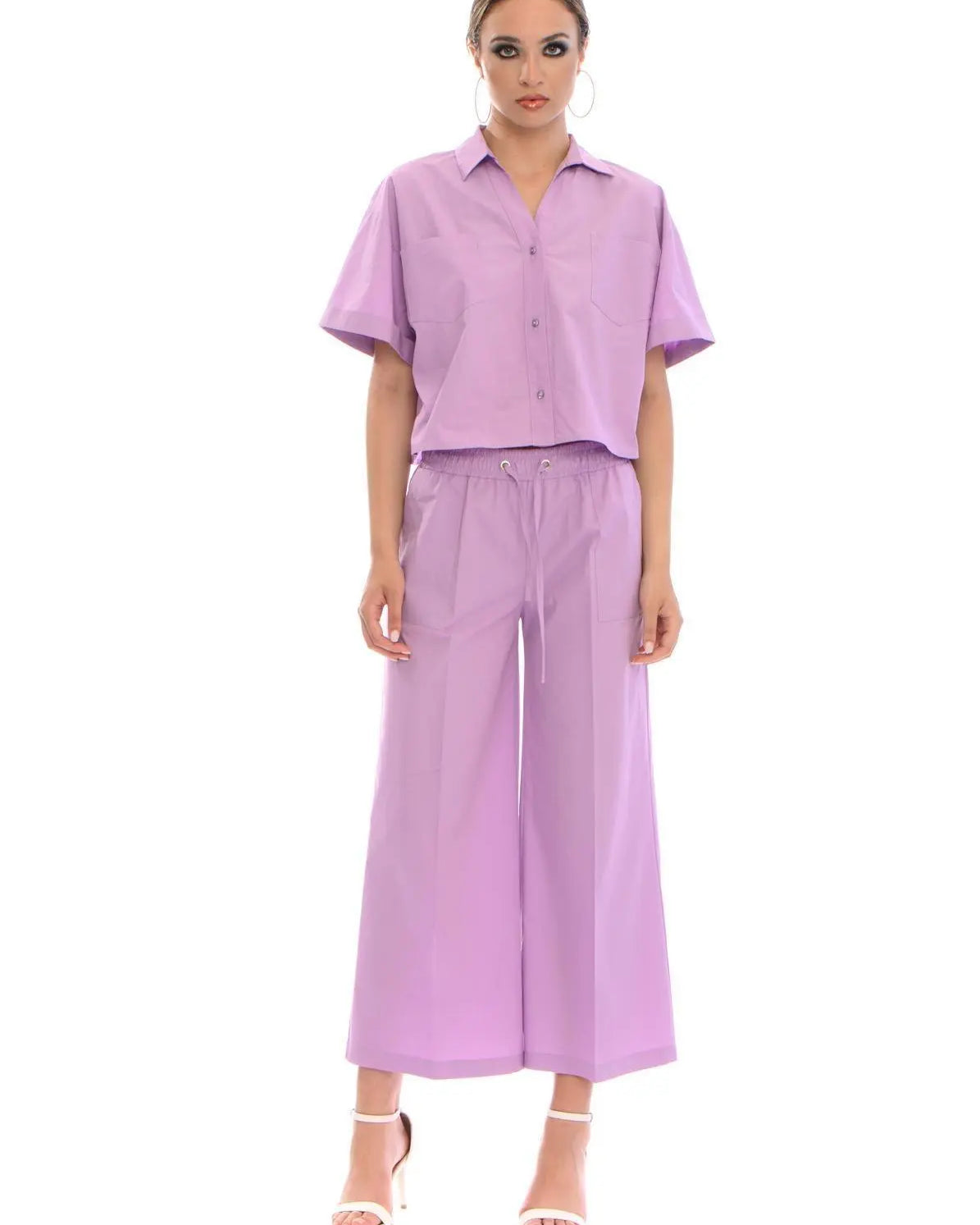 Camicia crop LILLA IRONICA